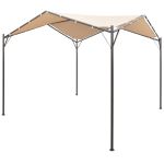 Pavilion foișor cort cu baldachin, 4x4 m, oțel, bej GartenMobel Dekor