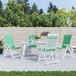 Perne scaun cu spătar înalt, 4 buc., verde, 120x50x3 cm, textil GartenMobel Dekor
