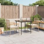 Set mobilier de grădină cu perne, 3 piese, bej, poliratan GartenMobel Dekor