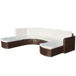 Set mobilier de grădină cu perne, 4 piese, maro, poliratan GartenMobel Dekor