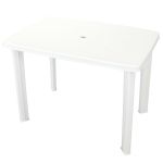 Masă de grădină, alb, 101 x 68 x 72 cm, plastic GartenMobel Dekor