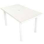 Masă de grădină, alb, 126 x 76 x 72 cm, plastic GartenMobel Dekor