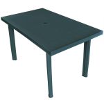 Masă de grădină, verde, 126 x 76 x 72 cm, plastic GartenMobel Dekor