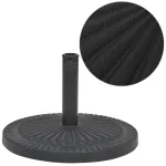 Suport umbrelă de soare, rășină, rotund, negru, 14 kg GartenMobel Dekor