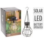 ProGarden Lampă cu bec solar, cu 10 LED-uri, metal GartenMobel Dekor