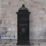 Cutie poștală stâlp, aluminiu, stil vintage, inoxidabil, negru GartenMobel Dekor