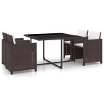 Set mobilier de exterior cu perne, 5 piese, maro, poliratan GartenMobel Dekor