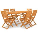 Set mobilier de exterior pliabil, 7 piese, lemn masiv de acacia GartenMobel Dekor