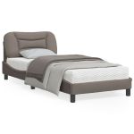 Cadru de pat cu lumini LED, gri taupe, 80x200 cm, textil GartenMobel Dekor
