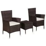 Set mobilier bistro, 3 piese, maro, poliratan GartenMobel Dekor