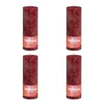 Bolsius Lumânări bloc rustice Shine, 4 buc., roșu catifelat, 190x68 mm GartenMobel Dekor