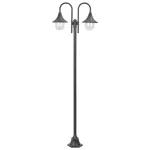 Stâlp cu lumini de grădină E27 220 cm, aluminiu 2 lămpi, bronz GartenMobel Dekor