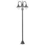 Stâlp iluminare grădină, E27, 220 cm, aluminiu, 3 lămpi, bronz GartenMobel Dekor