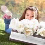 AXI Ghiveci de flori pentru căsuța de joacă, gri și alb GartenMobel Dekor