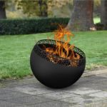 Esschert Design Bol pentru foc, negru, cu pete GartenMobel Dekor