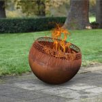 Esschert Design Bol pentru foc, ruginiu, cu pete GartenMobel Dekor