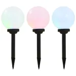 Lămpi solare de exterior cu LED, 3 buc, 20 cm, RGB, sferic GartenMobel Dekor