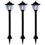 Lămpi solare de exterior cu LED, 3 buc, negru GartenMobel Dekor