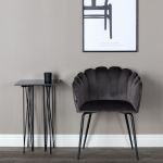 Venture Home Scaun de sufragerie „Limhamn”, negru și gri, catifea GartenMobel Dekor