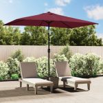 Umbrelă de soare exterior stâlp metalic, roșu bordo, 300x200 cm GartenMobel Dekor