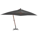 Umbrelă suspendată cu stâlp din lemn, antracit, 400 x 300 cm GartenMobel Dekor