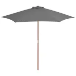 Umbrelă de soare de exterior, stâlp din lemn, antracit, 270 cm GartenMobel Dekor