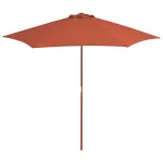 Umbrelă de soare de exterior, stâlp din lemn, cărămiziu, 270 cm GartenMobel Dekor