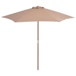 Umbrelă de soare de exterior cu stâlp din lemn, taupe, 270 cm  GartenMobel Dekor