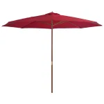 Umbrelă de soare de exterior cu stâlp din lemn, vișiniu, 350 cm GartenMobel Dekor