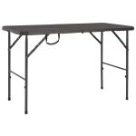 Masă de grădină pliabilă, maro, 120x60x74, HDPE, aspect ratan GartenMobel Dekor