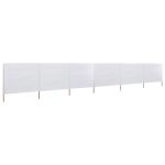 Paravan anti-vânt cu 6 panouri, alb, 800 x 80 cm, textil GartenMobel Dekor