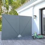 Copertină laterală pliabilă de terasă, gri, 300x200 cm GartenMobel Dekor