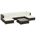 Set mobilier de grădină cu perne, 7 piese, maro, poliratan GartenMobel Dekor