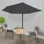 Umbrelă de soare de balcon, tijă aluminiu, antracit, 300x155 cm GartenMobel Dekor