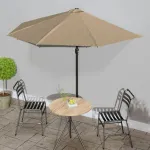 Umbrelă de soare de balcon, tijă aluminiu, gri taupe 300x155 cm GartenMobel Dekor
