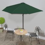 Umbrelă de soare de balcon, tijă aluminiu, verde, 300x155 cm GartenMobel Dekor