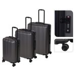 ProWorld Set valize, 3 piese, cu blocare TSA, negru GartenMobel Dekor