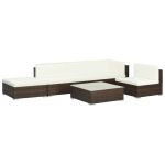 Set mobilier de grădină cu perne, 6 piese, maro, poliratan GartenMobel Dekor