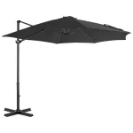 Umbrelă suspendată cu stâlp din aluminiu, antracit, 300 cm GartenMobel Dekor