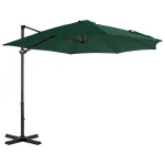 Umbrelă suspendată cu stâlp din aluminiu, verde, 300 cm GartenMobel Dekor