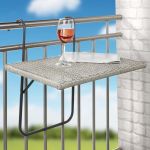 HI Masă de balcon pliabilă cu blat aspect răchită, gri, 60x40 cm GartenMobel Dekor