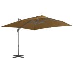 Umbrelă suspendată cu stâlp din aluminiu gri taupe 300x300 cm GartenMobel Dekor