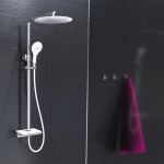 EISL Set duș deasupra capului/mixer termostatic „GRANDE VITA” alb crom GartenMobel Dekor