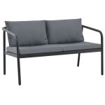 Canapea de grădină cu 2 locuri, cu perne, gri, aluminiu  GartenMobel Dekor