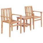 Set mobilier de bistro, 3 piese, lemn masiv de tec GartenMobel Dekor