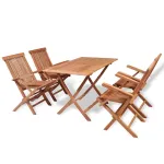Set mobilier grădină, 5 piese, lemn masiv de tec  GartenMobel Dekor