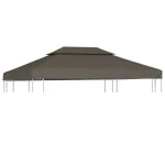 Acoperiș de pavilion, 2 niveluri, gri taupe, 4x3 m, 310 g/m² GartenMobel Dekor