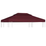 Acoperiș de pavilion, 2 niveluri, roșu bordo, 4x3 m, 310 g/m² GartenMobel Dekor