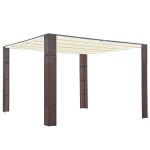 Pavilion cu acoperiș, maro și crem, 300x300x200 cm, poliratan  GartenMobel Dekor