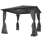 Pavilion cu perdea, antracit, 300 x 300 cm, aluminiu GartenMobel Dekor